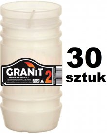 GRANIT 2D WKŁAD DO ZNICZY PARAFINOWY CZAS PALENIA 2DNI 11CM 120G 30SZT