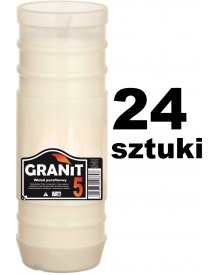 GRANIT 5D WKŁAD DO ZNICZY PARAFINOWY, CZAS PALENIA 5DNI, 17,5CM 280G 24SZT