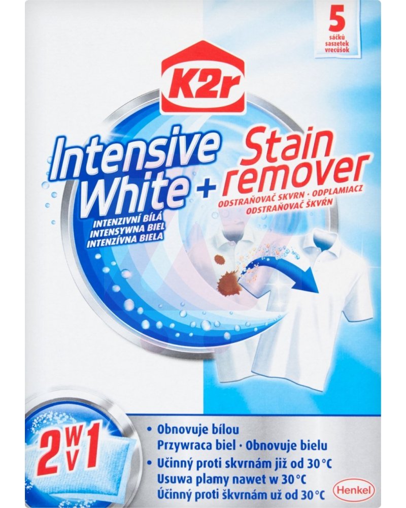 K2r Intensive White + Stain Remover Saszetki 150 g (5 sztuk