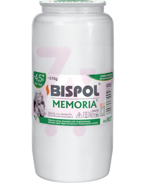 Bispol Memoria W07 310g wkład do zniczy olejowy 1szt