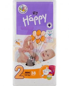 BELLA BABY HAPPY PIELUSZKI JEDNORAZOWE 2 MINI 3-6 KG 38 SZTUK