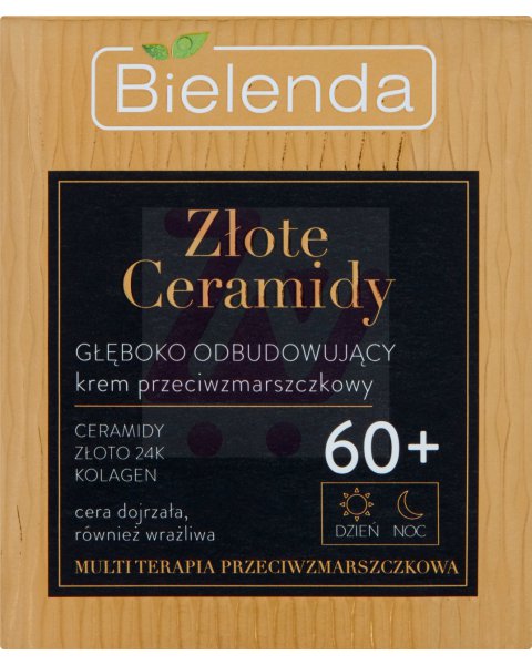 BIELENDA ZŁOTE CERAMIDY 60+ GŁĘBOKO ODBUDOWUJĄCY KREM PRZECIWZMARSZCZKOWY NA DZIEŃ NOC 50 ML