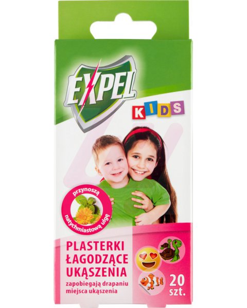 EXPEL KIDS PLASTERKI ŁAGODZĄCE UKĄSZENIA 20 SZTUK