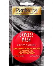 PERFECTA EXPRESS MASK AKTYWNY WĘGIEL WĘGLOWA MASKA DETOX NA TWARZ, SZYJĘ , DEKOLT 8ML
