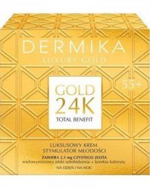 DERMIKA LUXURY GOLD 24K TOTAL BENEFIT 55+ LUKSUSOWY KREM - ELIKSIR MŁODOŚCI NA DZIEŃ I NOC 50ML