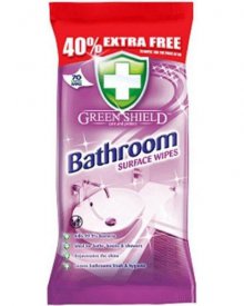 GREEN CHUSTECZKI DO USUWANIA BRUDU I ZANICZYSZCZEŃ 70SZT. SHIELD BATHROOM WIPES