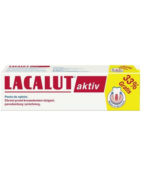 LACALUT AKTIV PASTA DO ZĘBÓW 75 ML + 33% GRATIS 100 ML