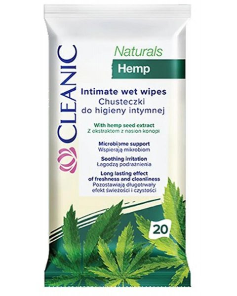 CLEANIC CHUSTECZKI DO HIGIENY INTYMNEJ NATURALS HEMP 20SZT