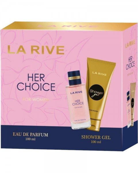 LA RIVE FOR WOMAN HER CHOICE ZESTAW PREZENTOWY (WODA PERFUMOWANA 100ML+ŻEL POD PRYSZNIC 100ML)