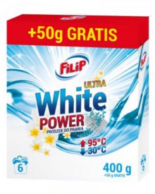 FILIP ULTRA WHITE POWER PROSZEK DO PRANIA 400G + 50G