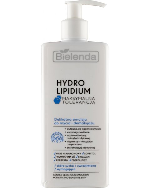 BIELENDA HYDRO LIPIDIUM DELIKATNA EMULSJA DO MYCIA I DEMAKIJAŻU 300 ML