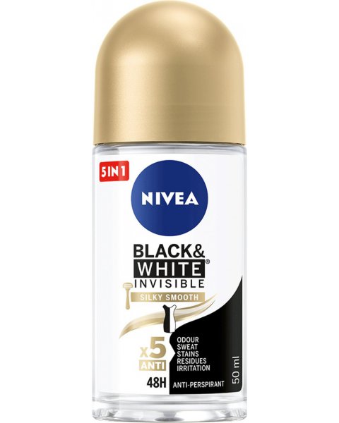 NIVEA BLACK&WHITE INVISIBLE SILKY SMOOTH ANTYPERSPIRANT ROLL ON 50 ML