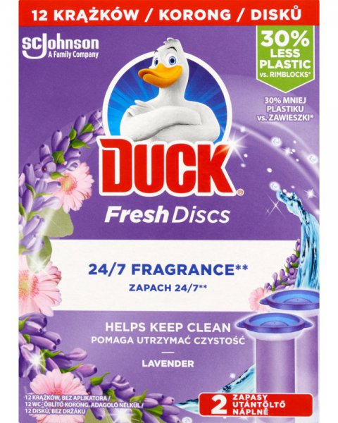 DUCK FRESH DISCS PODWÓJNY ZAPAS DO TOALETY O ZAPACHU LAWENDOWYM 72 ML (2 X 36 ML)